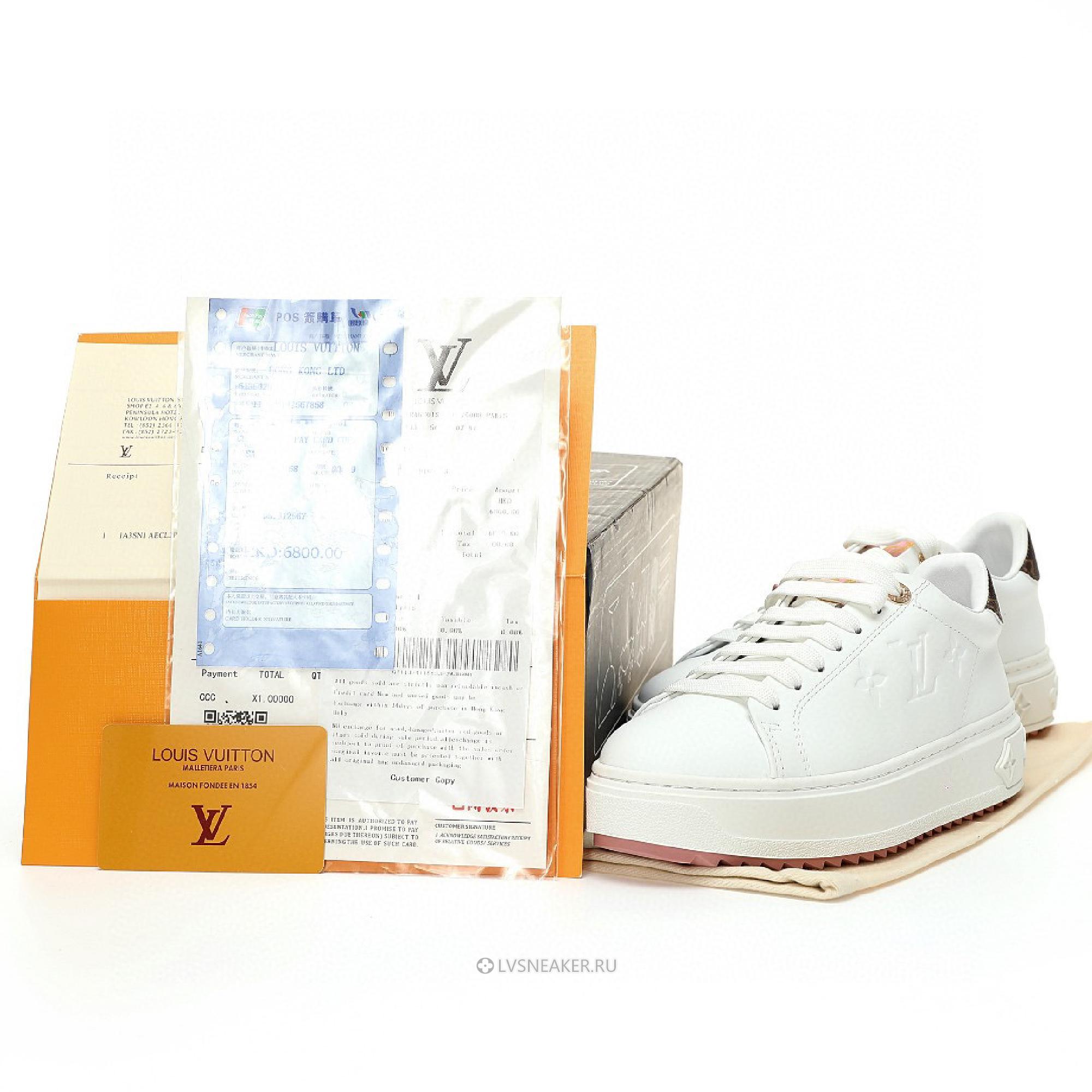 Louis Vuitton LV Time Out "White Pink Brown" 1ABB5S Sneakers