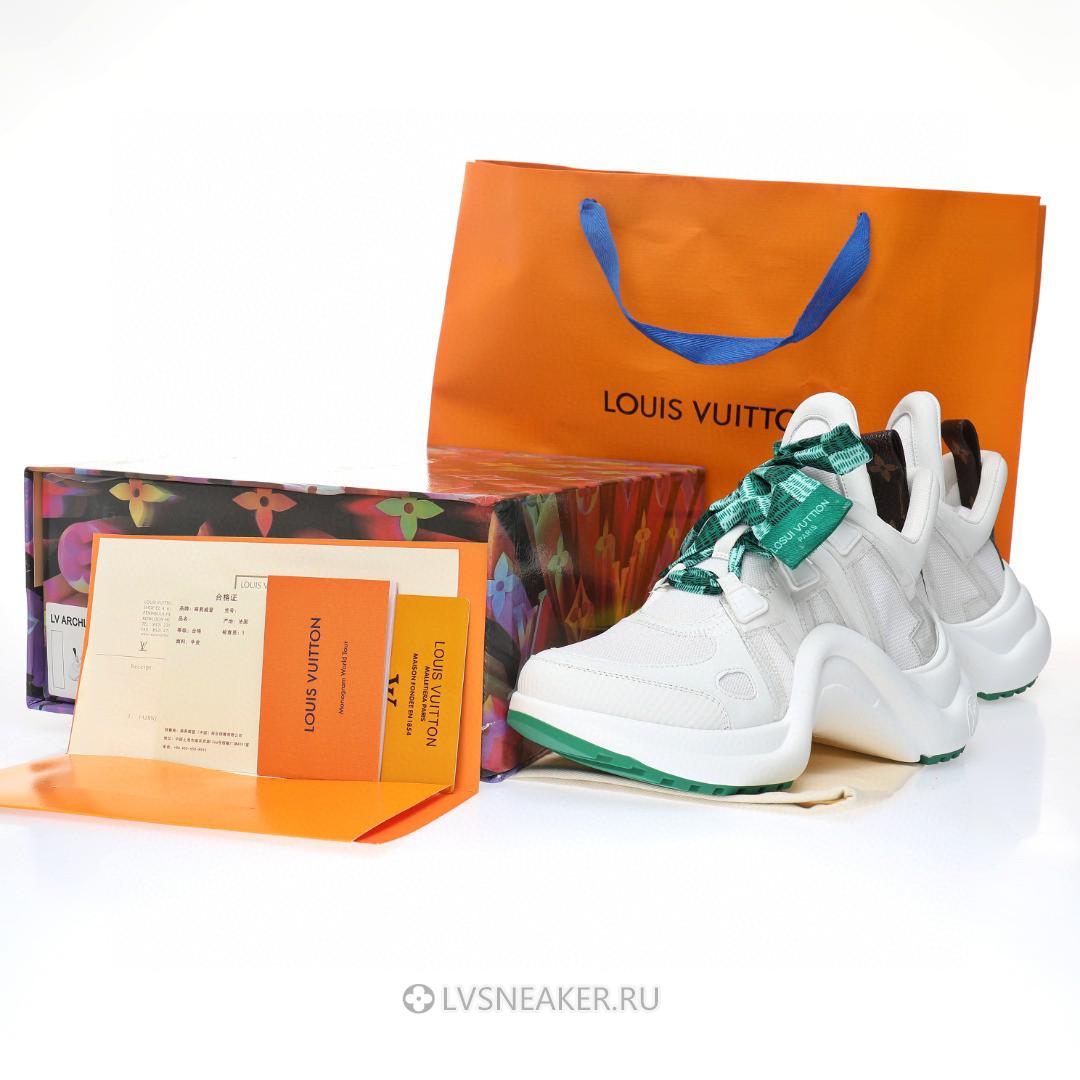 Louis Vuitton LV Archlight "White with Green Ribbon" 1AACUM Sneakers