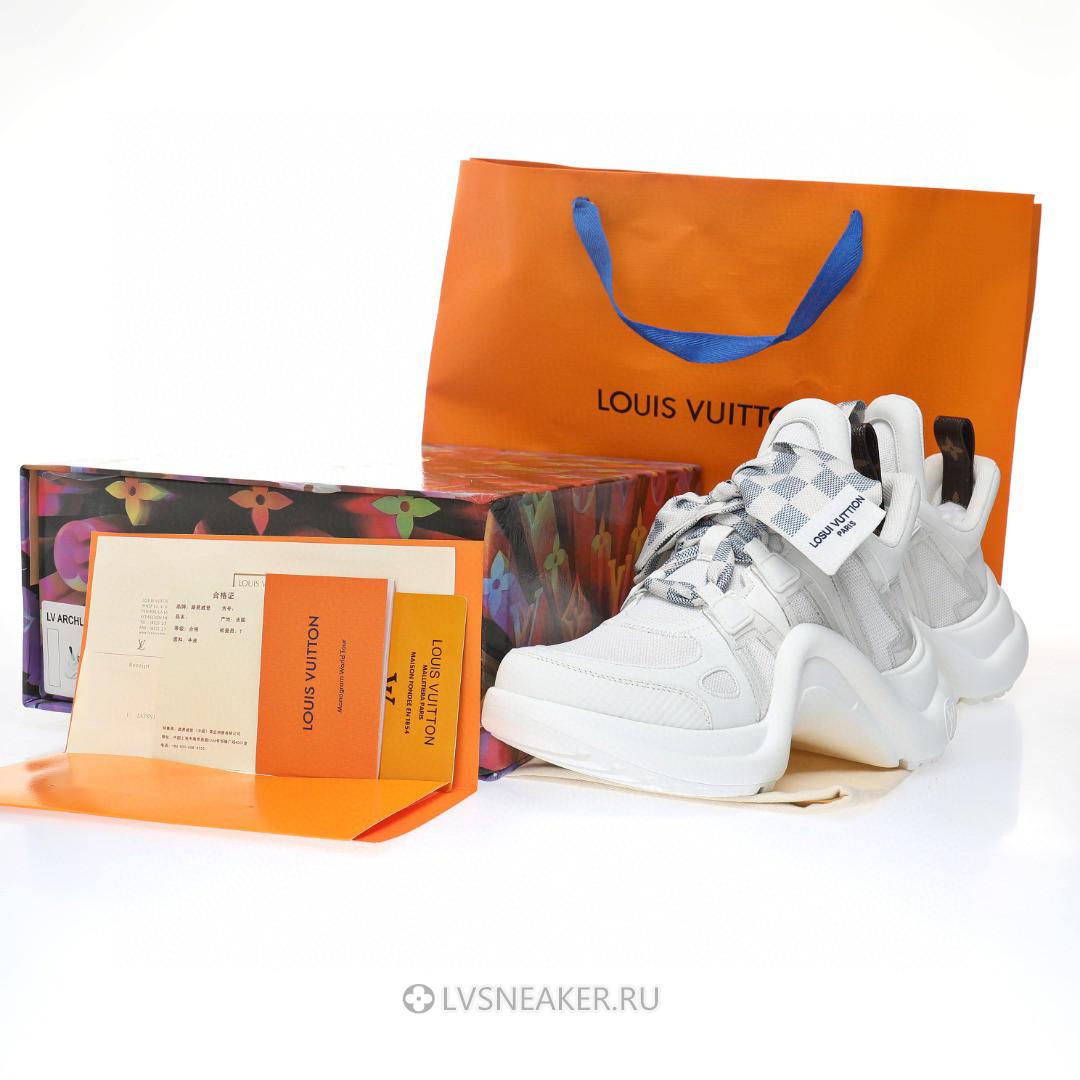 Louis Vuitton LV Archlight "White with Plaid Ribbon" 1AB43V-2 Sneakers