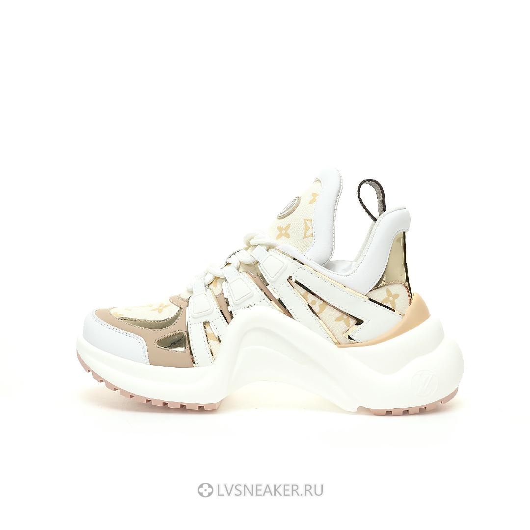 Louis Vuitton LV Archlight "Beige Monogram Gold" 1ABHQ5-2 Sneakers
