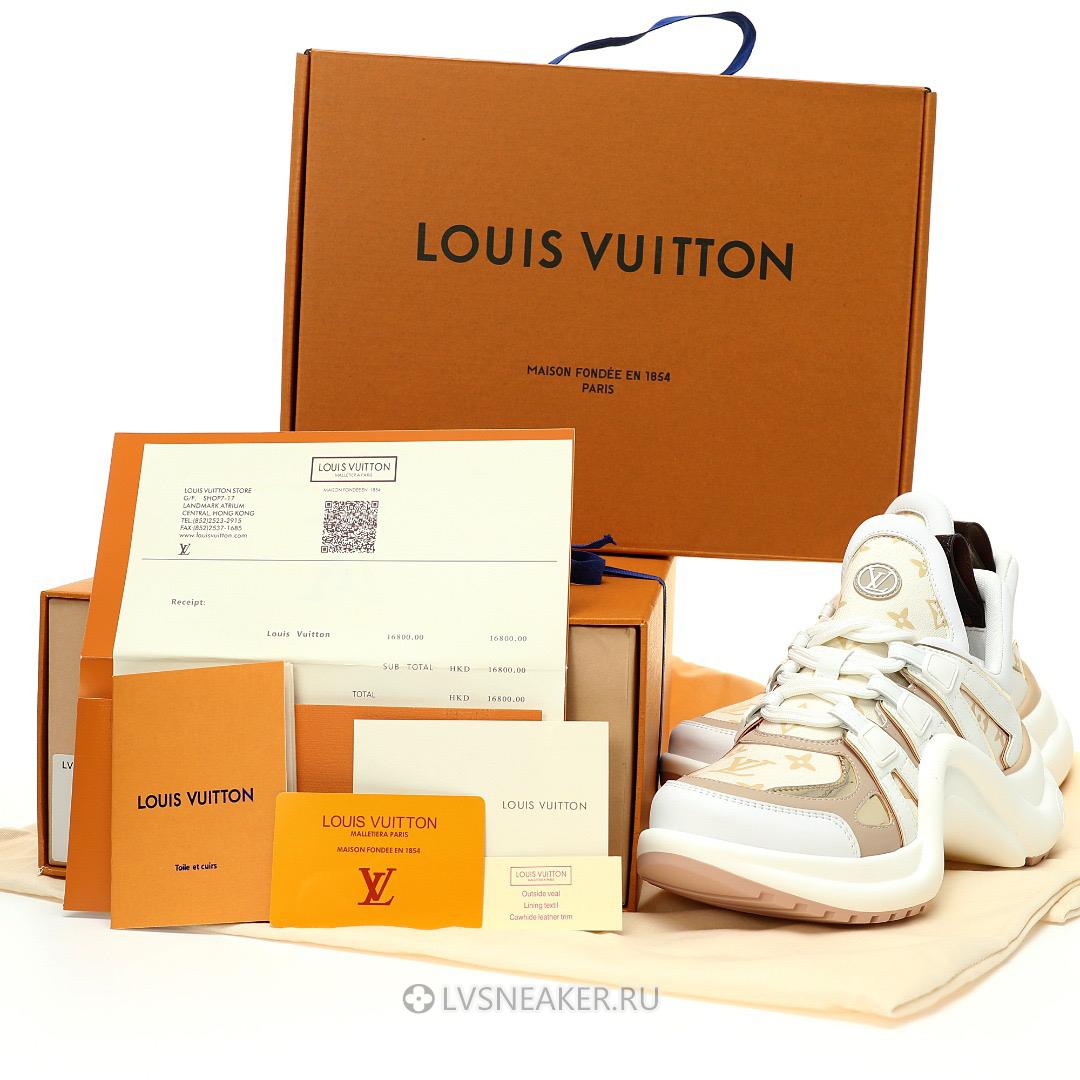 Louis Vuitton LV Archlight "Beige Monogram Gold" 1ABHQ5-2 Sneakers
