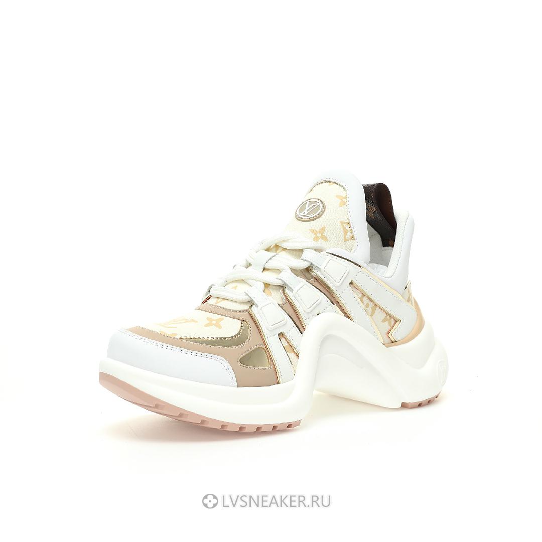 Louis Vuitton LV Archlight "Beige Monogram Gold" 1ABHQ5-2 Sneakers
