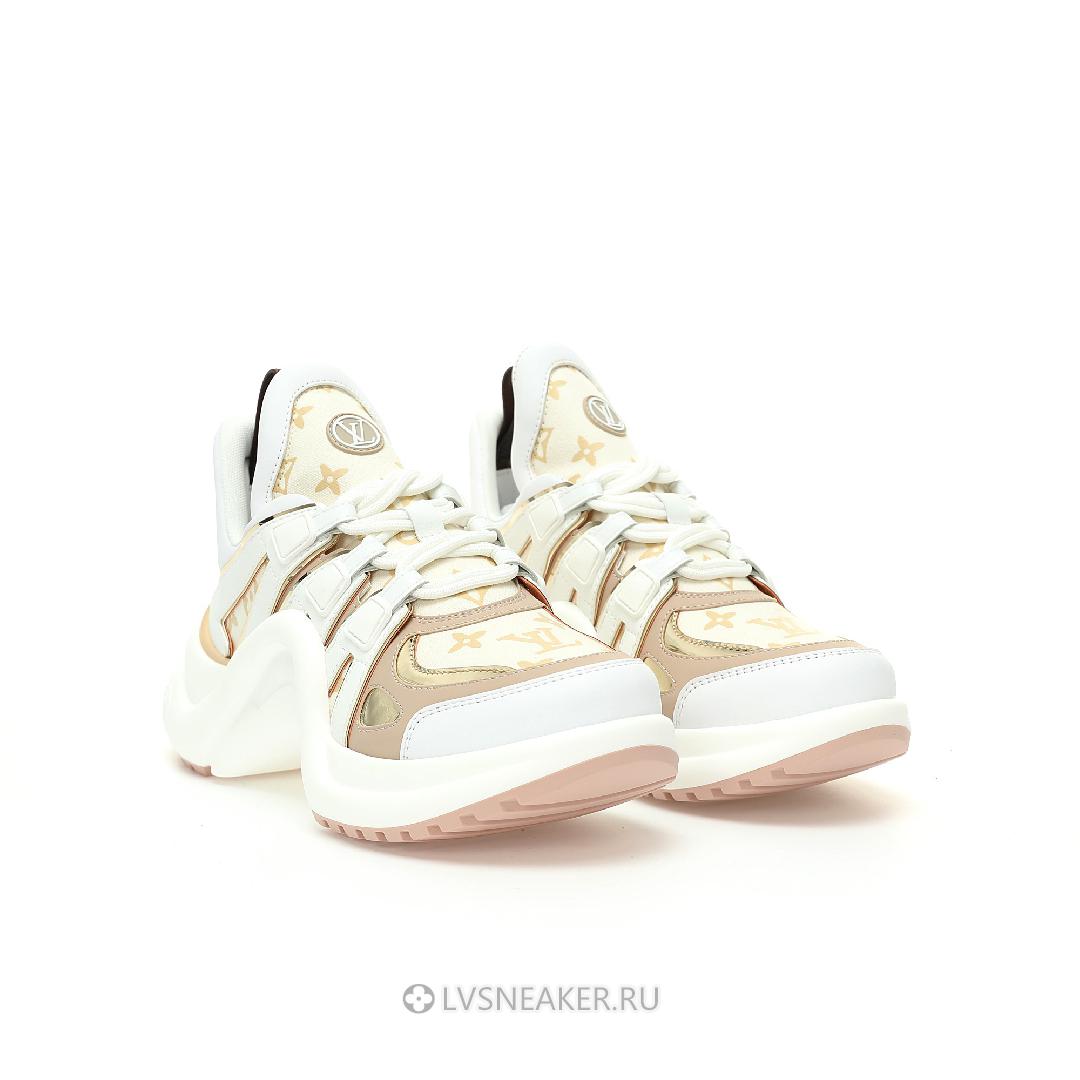 Louis Vuitton LV Archlight "Beige Monogram Gold" 1ABHQ5-2 Sneakers