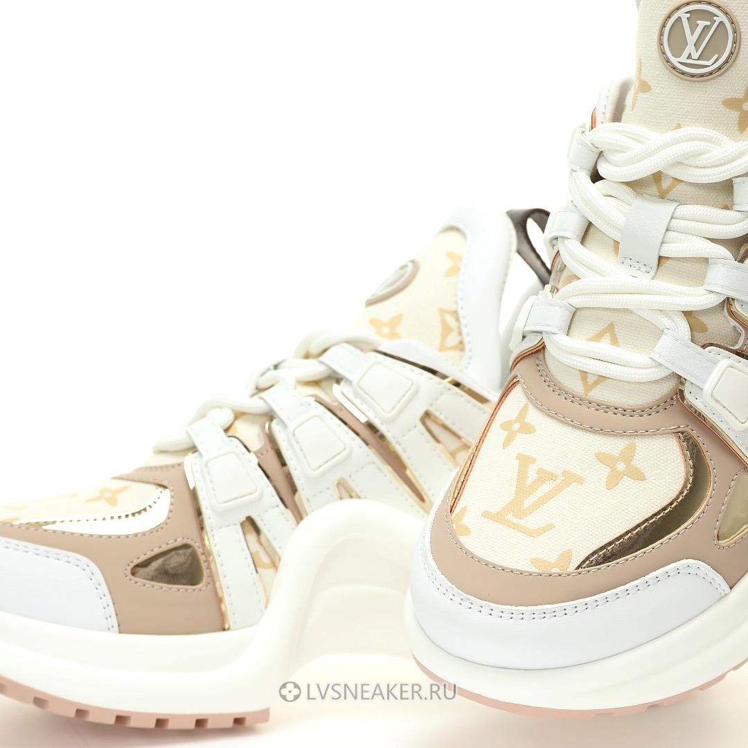 Louis Vuitton LV Archlight "Beige Monogram Gold" 1ABHQ5-2 Sneakers